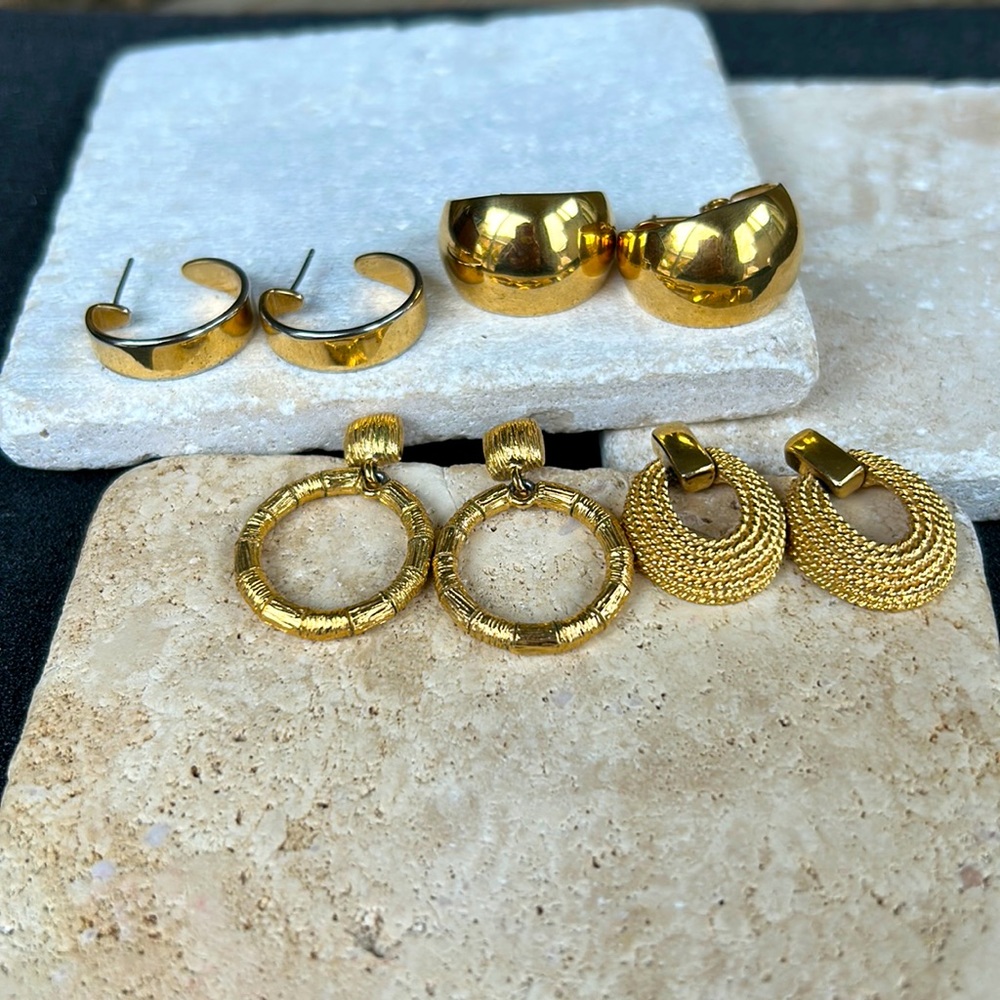 4 pair Gold Earrings SUPER FAST SHIPPING